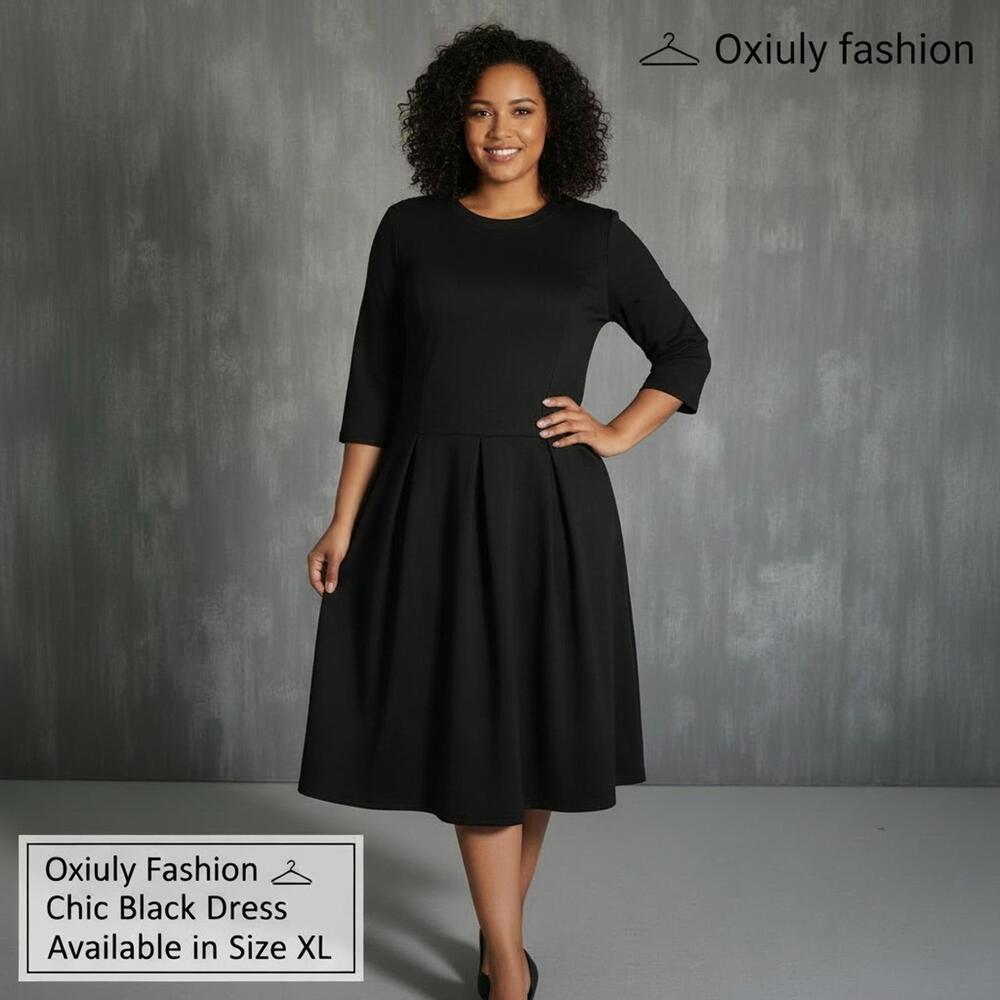 Oxiuly Fashion Chic Black Dress Size XL